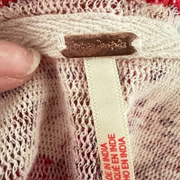 Free People Oh My Baby Tee Cropped Top Mesh Ruched Floral Boho Festival Large - Picture 6 of 10